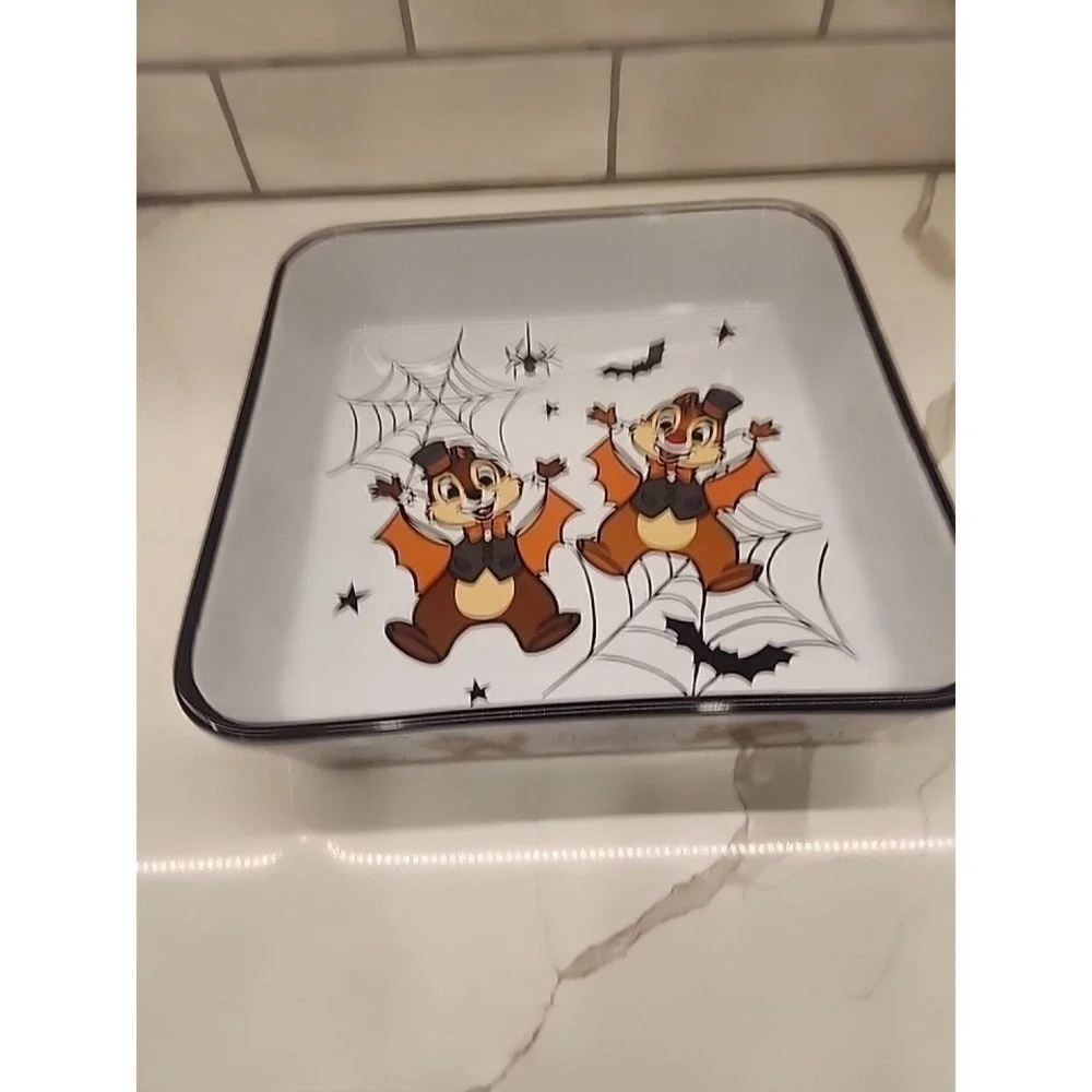Disney Chip & Dale Halloween Bats Spider Webs Baking Casserole‎ Pan Dish 9